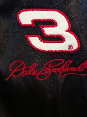 Wilsons Leather Black Jacket with Red Chase Accent Dale Earnhardt